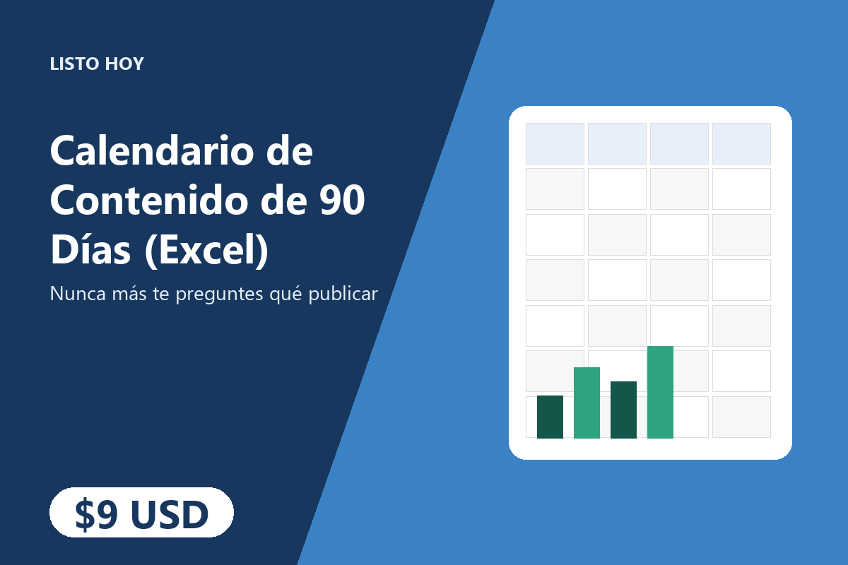 Calendario de Contenido de 90 Días (Excel)