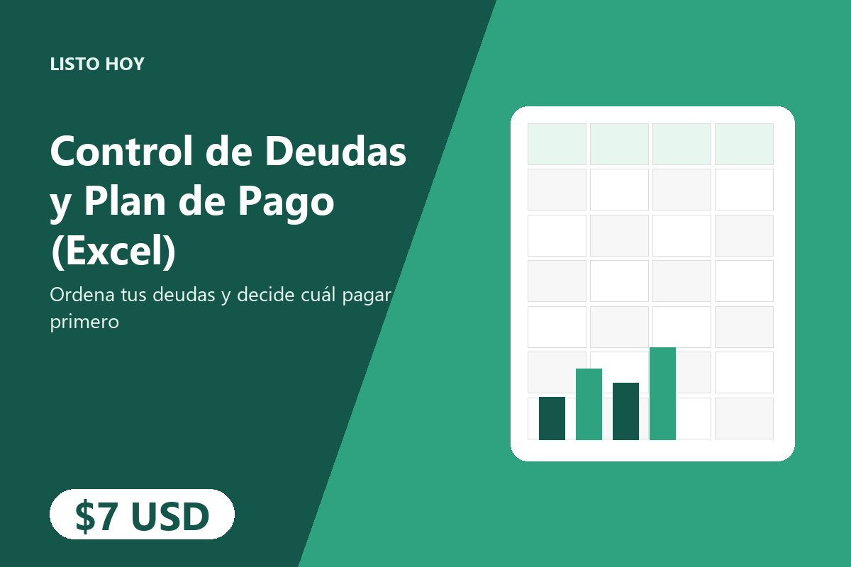 Control de Deudas y Plan de Pago (Excel)