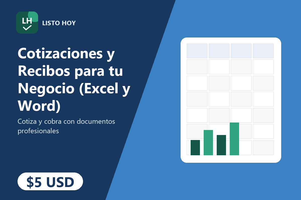 Cotizaciones y Recibos para tu Negocio (Excel y Word)