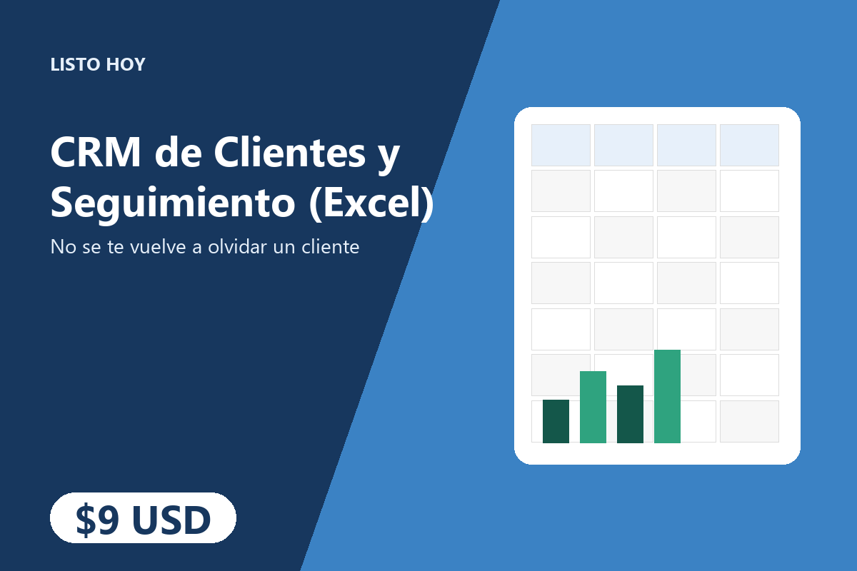 CRM de Clientes y Seguimiento (Excel)