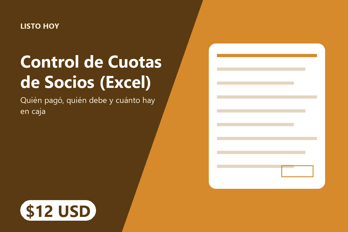 Control de Cuotas de Socios (Excel)