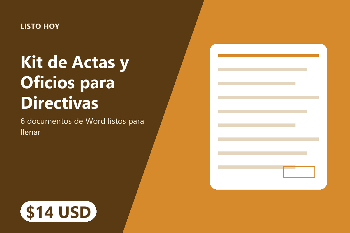 Kit de Actas y Oficios para Directivas