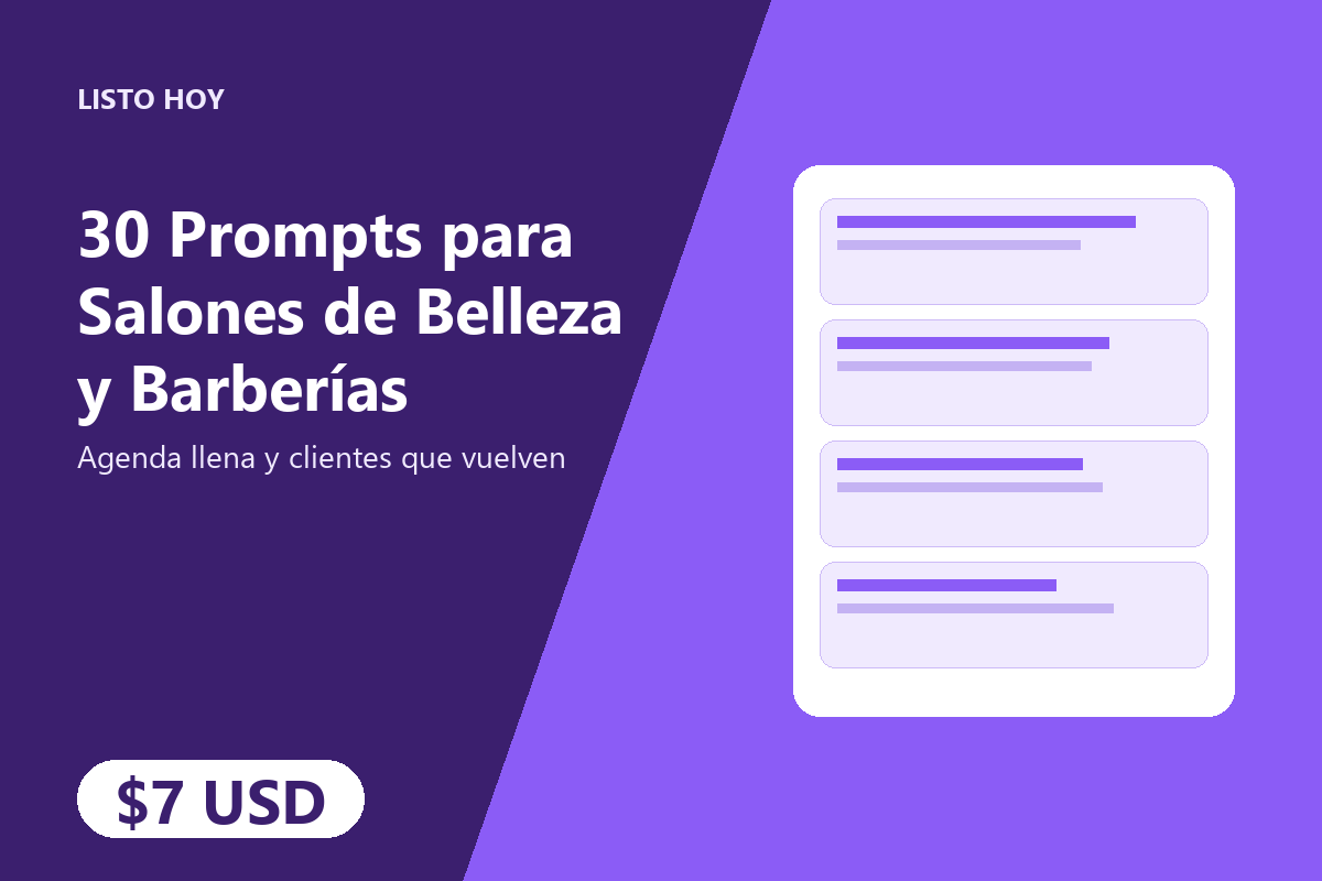 30 Prompts para Salones de Belleza y Barberías