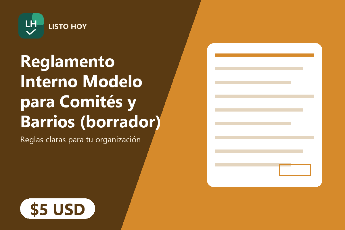 Reglamento Interno Modelo para Comités y Barrios (borrador)